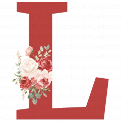 Imagem do Monograma Individual Dia das Mães Flores Vermelhas