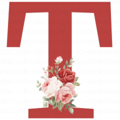 Monograma Individual Dia das Mães Flores Vermelhas - comprar online