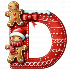 Alfabeto Individual Biscoito Ginger Natal Ad - Rebeca do Vale Home Decor