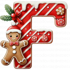 Imagem do Alfabeto Individual Biscoito Ginger Natal Ad