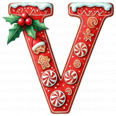Alfabeto Individual Biscoito Ginger Natal Ad - Rebeca do Vale Home Decor
