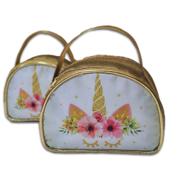 necessaire glitter meia lua unicórnio lembrancinha para festa infantil