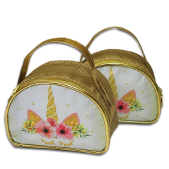 necessaire glitter meia lua unicórnio lembrancinha para festa infantil - comprar online