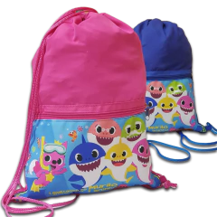 Sacochila com bolso no tema Baby Shark para lembrancinha na internet