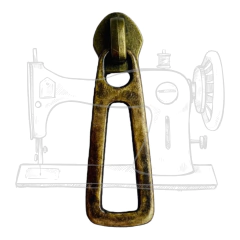 CZM 01 - CURSOR METAL PARA ZIPER NÚMERO 5 OURO VELHO (UNIDADE)