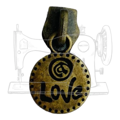 CZM 32 - CURSOR METAL PARA ZÍPER NUM 5 OURO VELHO (UNIDADE)
