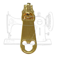 CZM 34 - CURSOR METAL PARA ZÍPER NUM 5 DOURADO CATAFORÉTICO (UNIDADE)