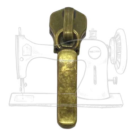 CM 04 - Cursor em metal para zíper número 5 (OURO VELHO)