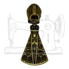 CZM 07 - CURSOR METAL PARA ZÍPER NUM 5 OURO VELHO (UNIDADE)
