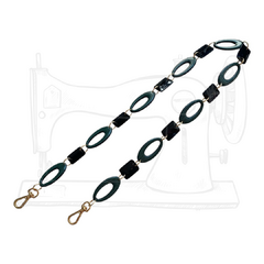 AA 40 - ALÇA EM ACRÍLICO MILITAR/PRETA /DOURADO CATAFPRÉTICO (UNIDADE) - comprar online