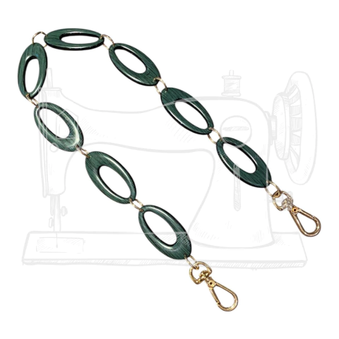 BCA 01 - BAG CHARM EM ACRILICO - MILITAR/DOURADO