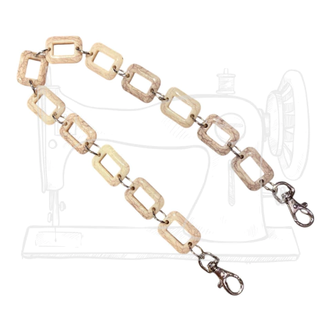 BCA 04 - BAG CHARM EM ACRILICO - MARFIM/NIQUEL