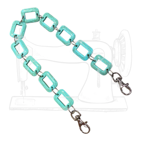 BCA 05 - BAG CHARM EM ACRÍLICO - TIFANY/NIQUEL