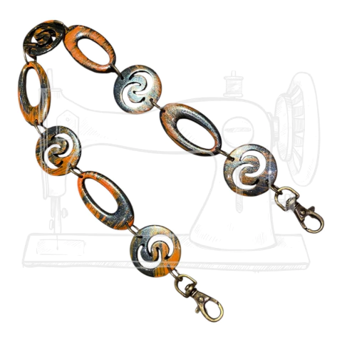 BCA 10 - BAG CHARM EM ACRÍLICO - MARROM/OURO VELHO