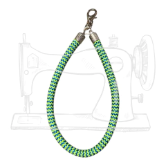 ALÇA DE MÃO EM CORDA NÁUTICA - CHEVRON VERDE/AZUL NIQUEL