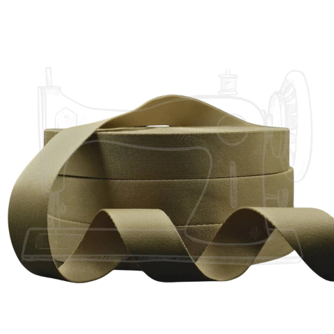 ALÇA ACETINADA 3 CM - KAKI (5 METROS)