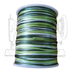 FIO DE CETIM RABO DE RATO 1 MM - MESCLADO VERDE