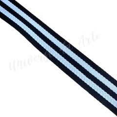 ALÇA CHIC 4 CM - PRETA/BRANCA 5 LISTRAS (5 Metros)