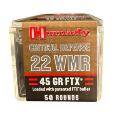 MUNIÇÃO HORNADY CRITICAL DEFENSE .22WMR FTX 45GR - CX.50unid na internet