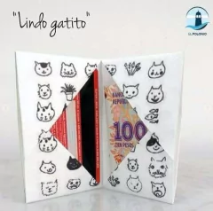 Tarjetero De Papel Tyvek - Lindo Gatito - comprar online