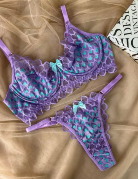 CONJUNTO ISABELA SEM BOJO RENDADO - BICOLOR