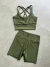 CONJUNTO FITNESS DE SHORT WONDER VERDE MILITAR - comprar online