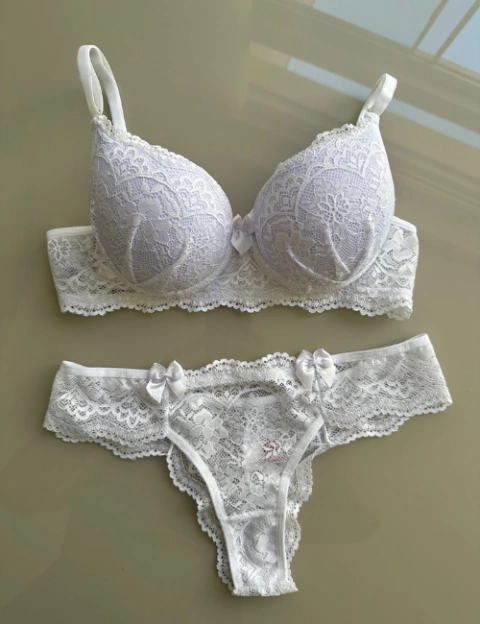 CONJUNTO PANDORA COM BOJO RENDADO BRANCO - comprar online