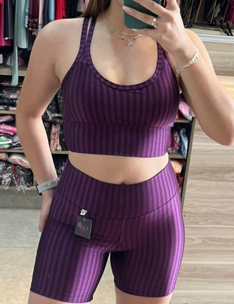 CONJUNTO FITNESS 3D SHORT ROXO