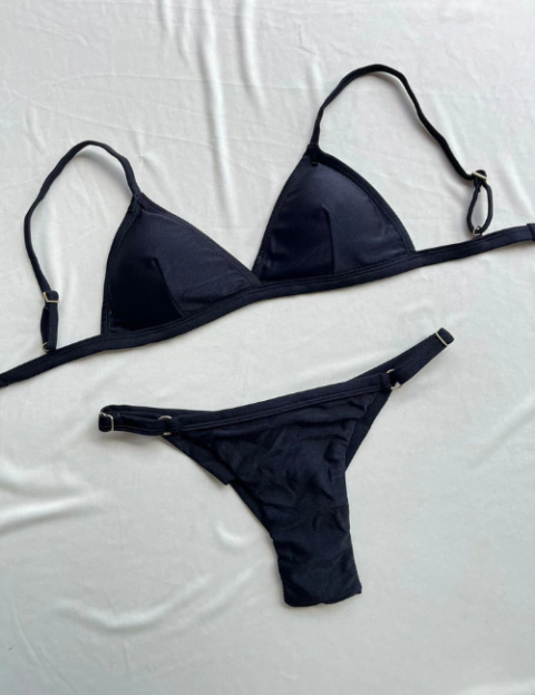 BIQUINI NATY CORTININHA FIXA CALCINHA FIO DUPLO - PRETO - comprar online