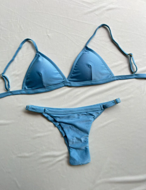 BIQUINI NATY CORTININHA FIXA CALCINHA FIO DUPLO - AZUL - comprar online