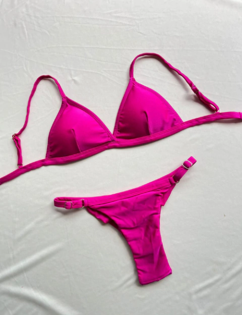 BIQUINI NATY CORTININHA FIXA CALCINHA FIO DUPLO - PINK - comprar online