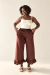 Calça Travel Bolso Marrom Linho - comprar online