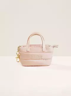 Rare Beauty mini puffy tote keychain