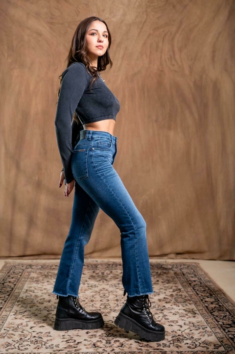 DENIM MERY CROP AZUL ELASTIZADO