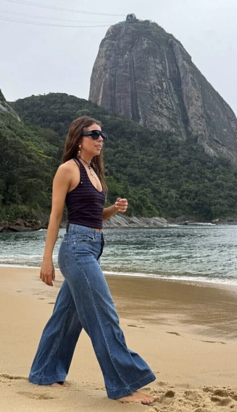 Jean Hawái tiro alto rígido