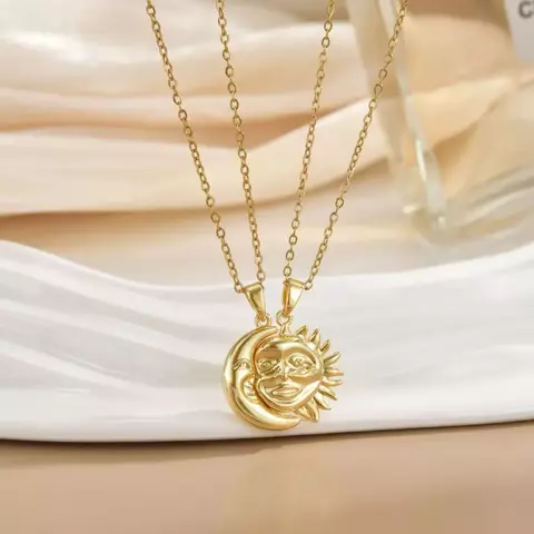 COLLAR THE SUN LOVERS GOLD X2