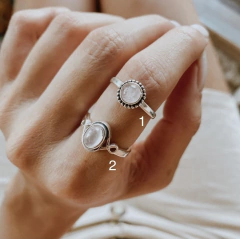 ANILLOS CON PIEDRA CUARZO ROSA (PLATA 925)