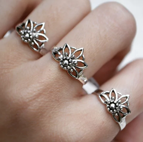 ANILLO FLOR MÁNDALA (PLATA 925)