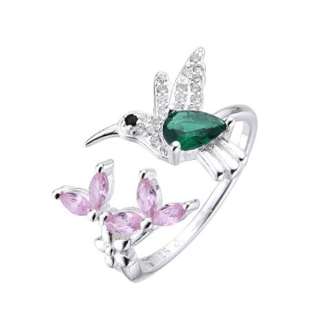ANILLO COLIBRI REGULABLE (PLATA 925)