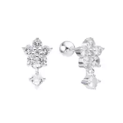 AROS FLOR CUBIC (PLATA 925 UNIDAD)