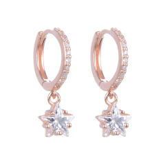 ARGOLLITAS ESTRELLA CUBIC 12MM (PLATA ROSE)