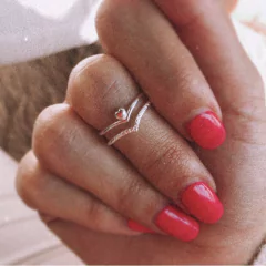 ANILLO/MIDI CORAZÓN DOBLE (PLATA 925)