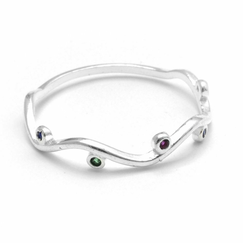 ANILLO ONDAS MULTICOLOR (PLATA 925)