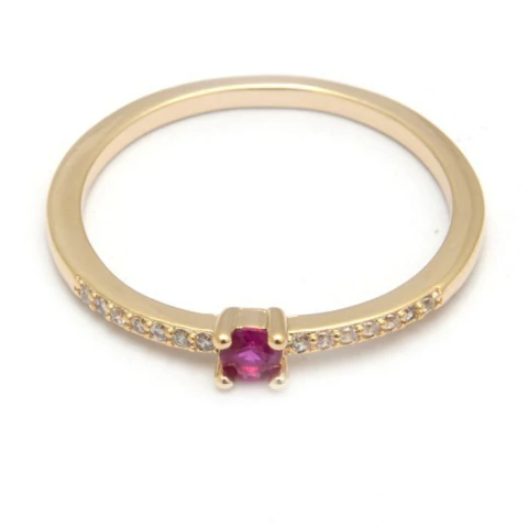 ANILLO FUCSIA (BAÑADO EN ORO)