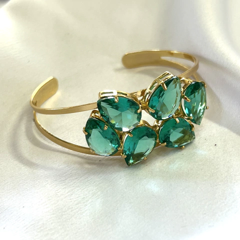 Bracelete com cristais Verde