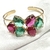 Bracelete com cristais Verde e Pink - comprar online