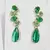 Brinco Cacho Cristais dois tons de verde - comprar online