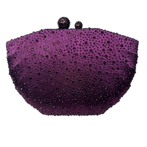 Bolsa Clutch Festa Leque Cristais Roxa - comprar online