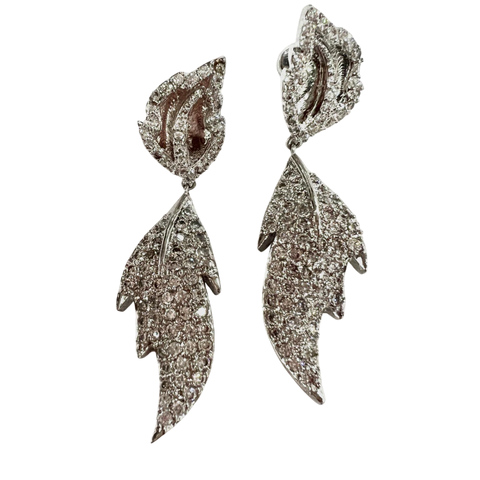 Brinco Folha cravejada no prata - comprar online