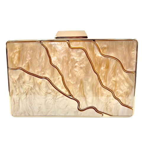 Bolsa Clutch Festa Marjorie Acrílico Bege